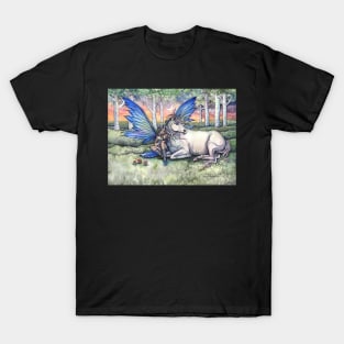 Kindred Fairy and Unicorn Fantasy Art Illustration by Molly Harrison T-Shirt